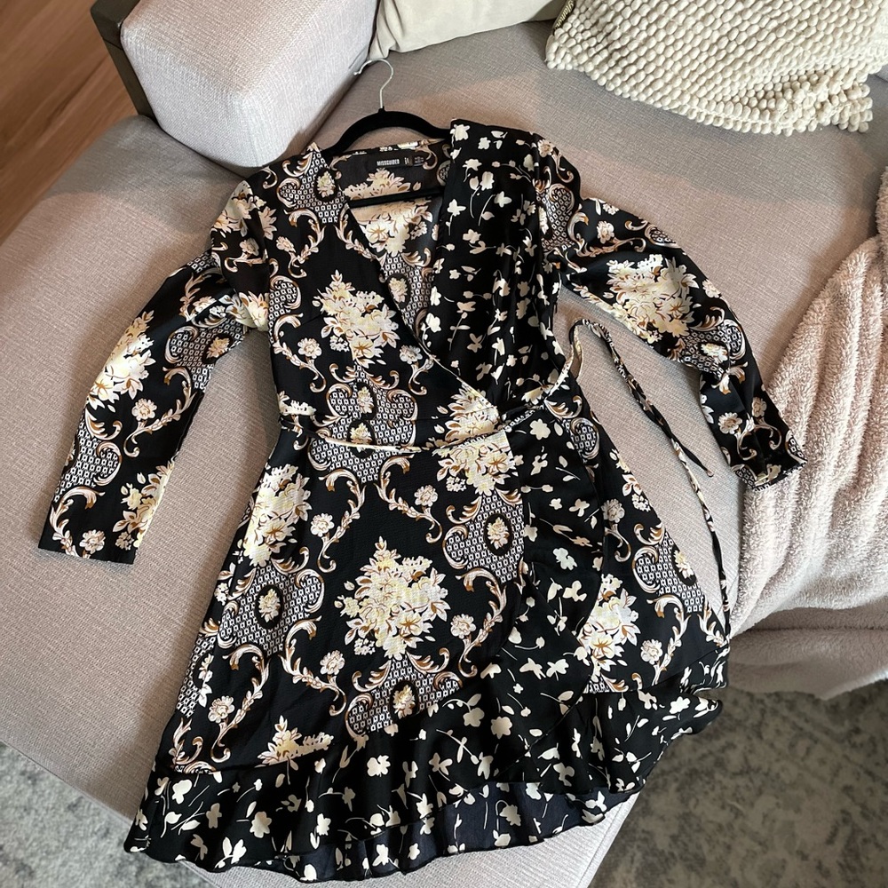 Missguided mini faux wrap dress, never worn